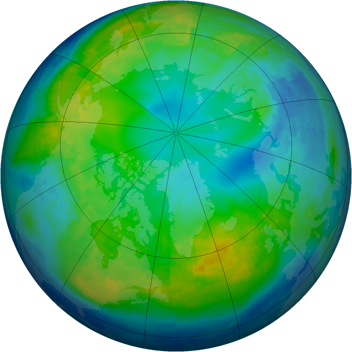 Arctic ozone map for 13 November 2003